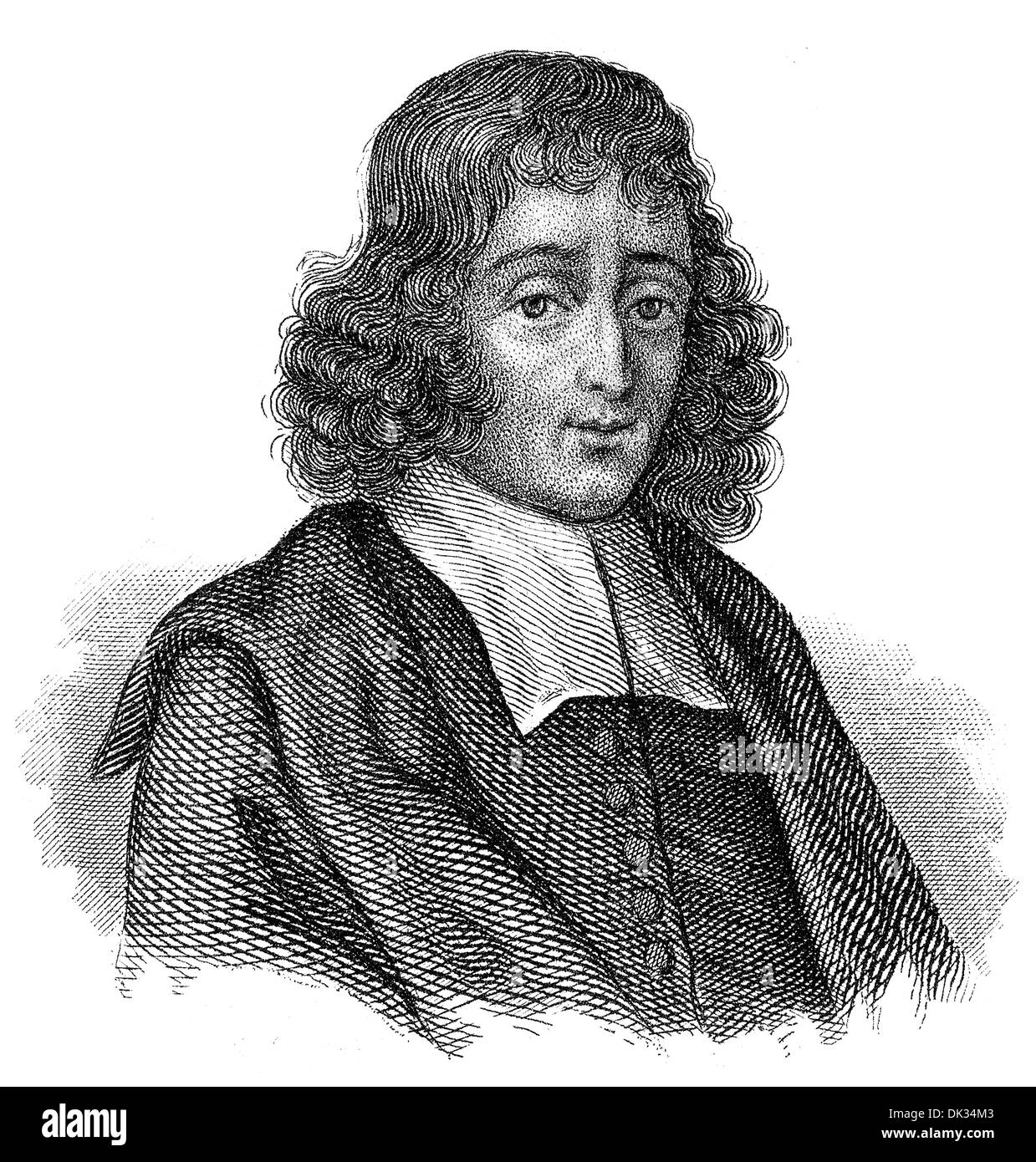 Baruch Spinoza, Benedito de Espinosa, or Benedict de Spinoza, 1632 - 1677, a Dutch philosopher, Stock Photo