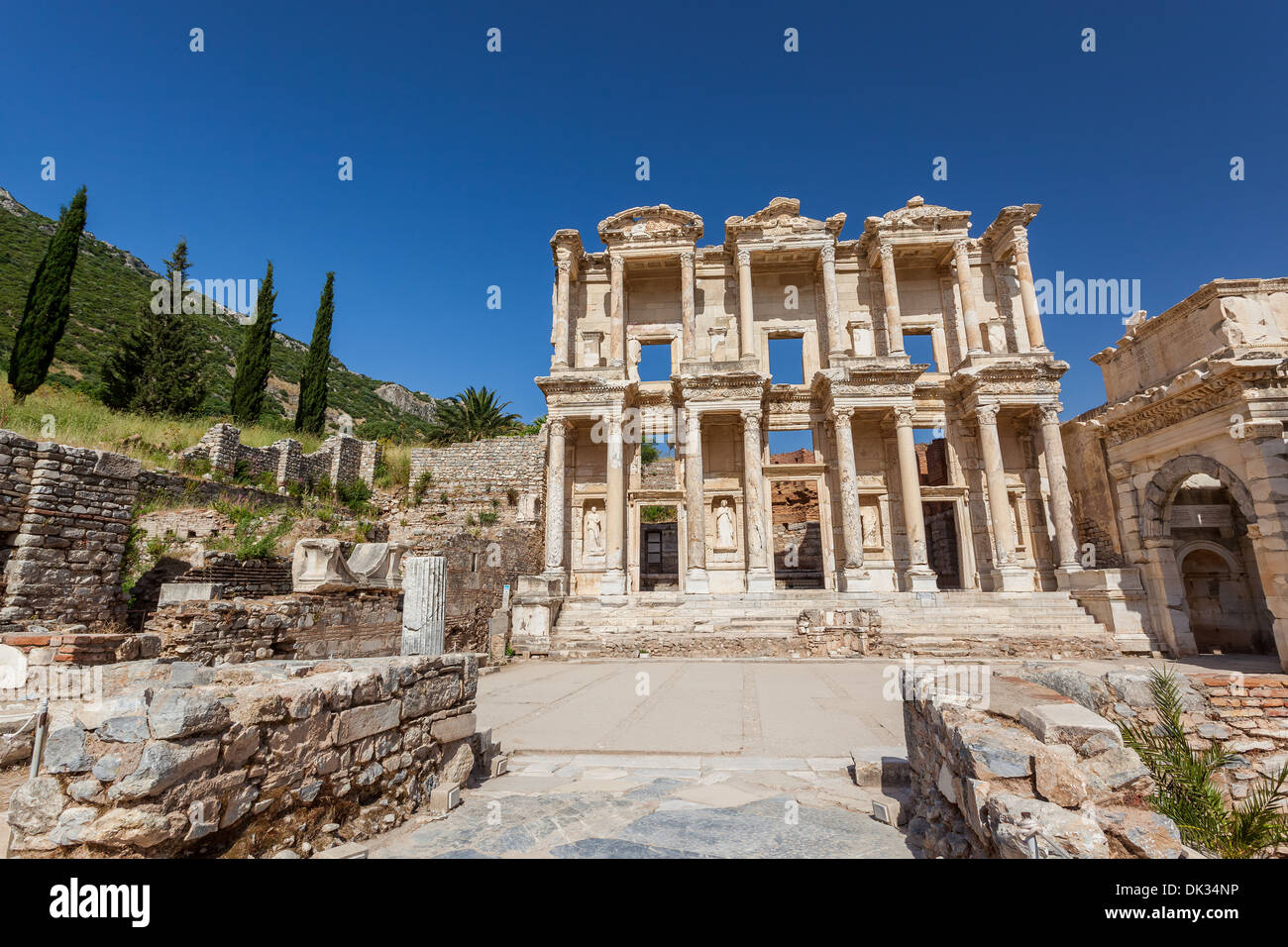 Celsius library of Ephesus in Kusadasi, Turkey Stock Photo