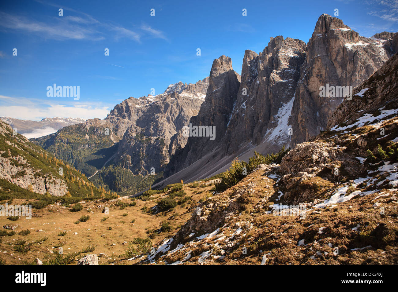 Dolomite Alps, Italy, Europe, Drei Zinnen area at Fall Stock Photo