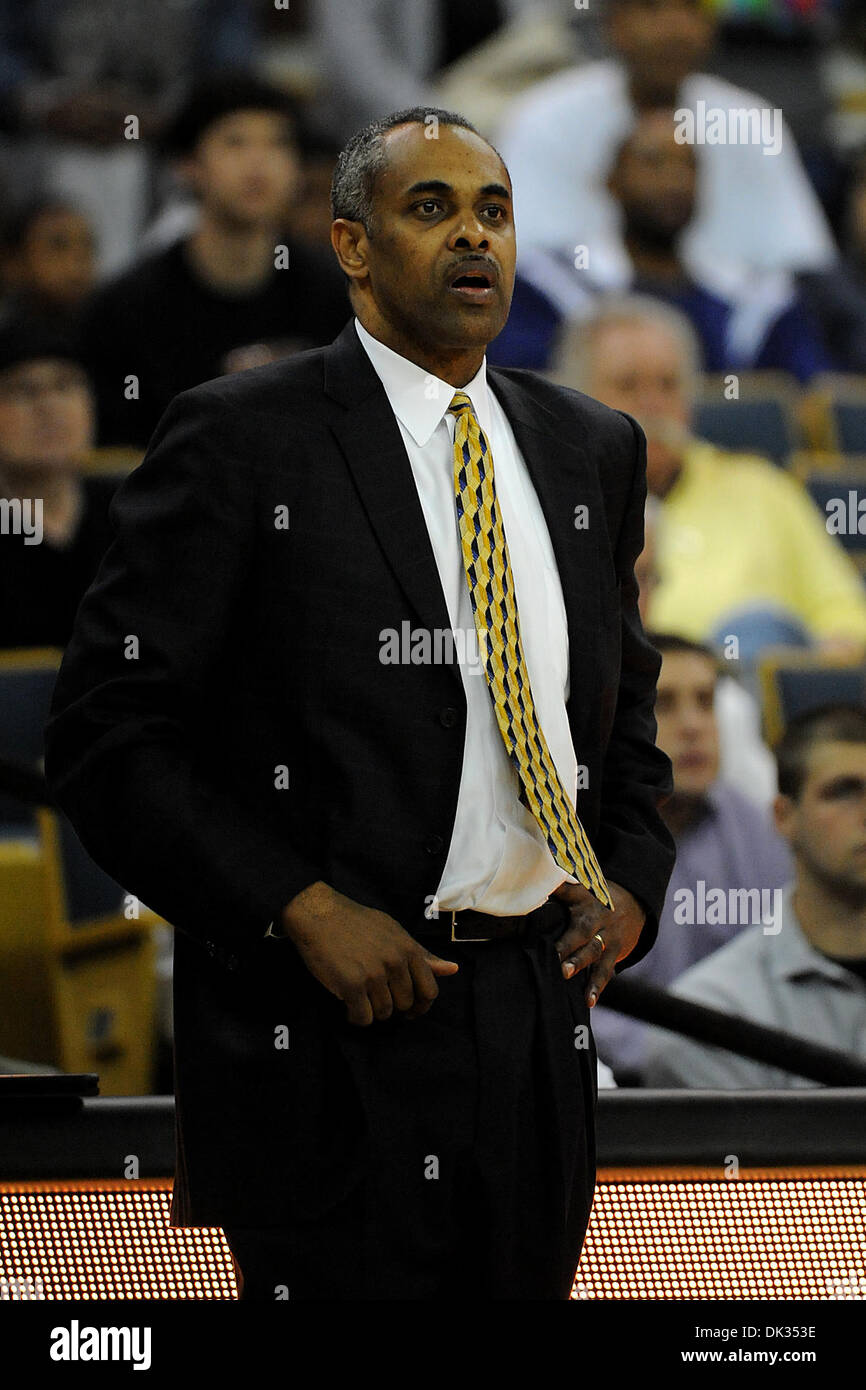 Feb. 23, 2011 - Atlanta, Georgia, United States of America - Georgia Tech head coach Paul Hewitt in a game against Virginia at Alexander Memorial Coliseum in Atlanta Georgia. Virginia wins 62-56 (Credit Image: © Marty Bingham/Southcreek Global/ZUMAPRESS.com) Stock Photo