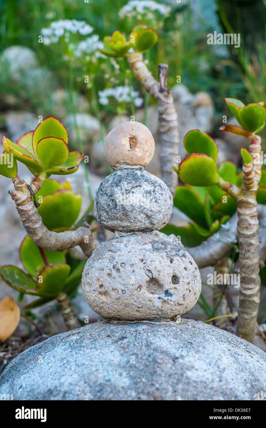 Stone cairn as a metaphor of calm and peace Stock Photo