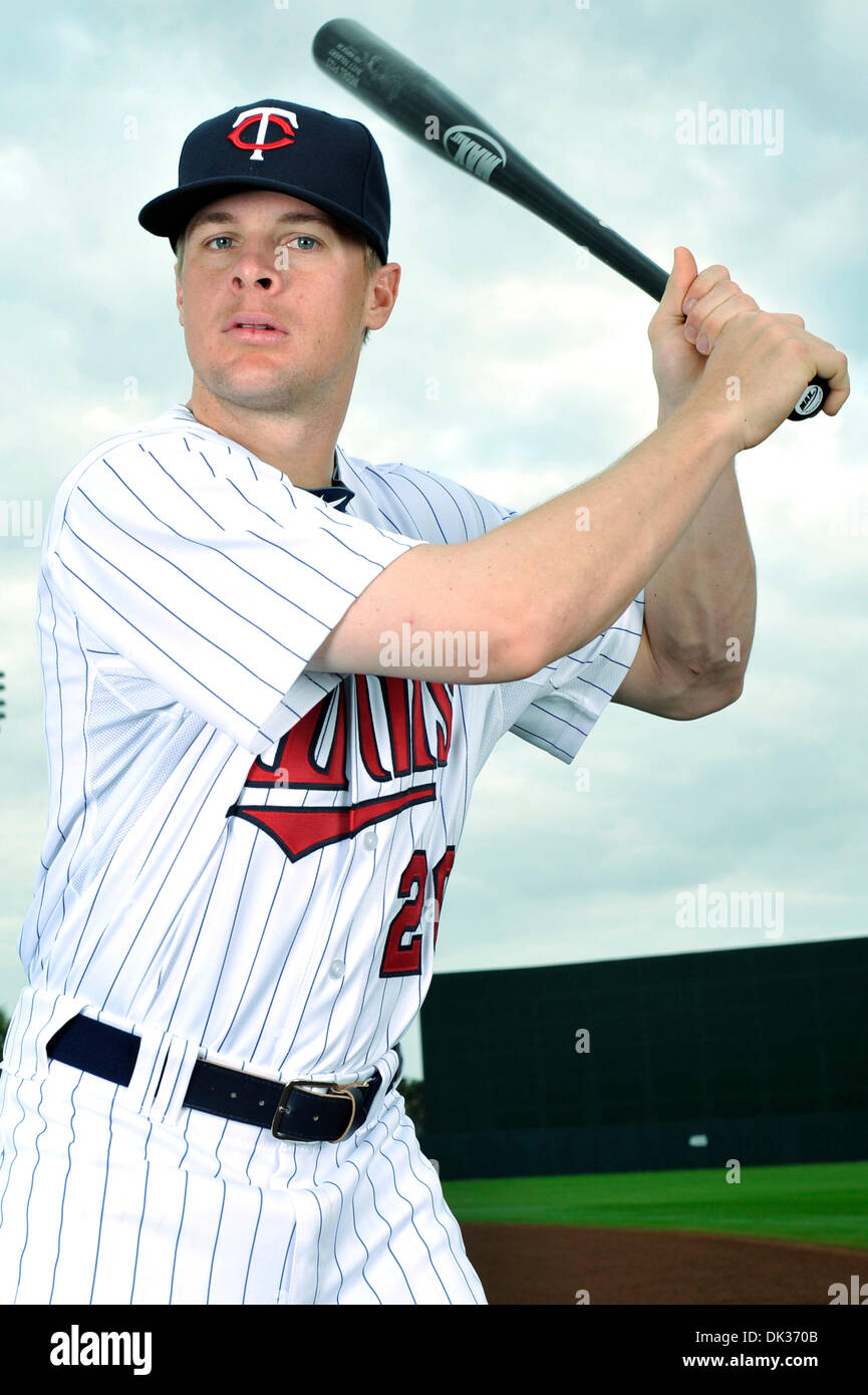 Feb. 25, 2011 - Fort Myers, Florida, United States of America - Portrait of Minnesota Twins infielder, Matt Tolbert (#20).  Taken during the teams annual Spring Training Media Day. (Credit Image: © William A Guerro/Southcreek Global/ZUMAPRESS.com) Stock Photo