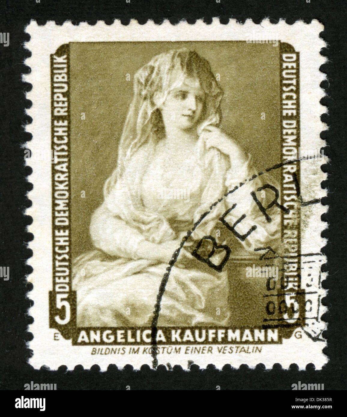 Germany,post mark, stamp, post stamp, Angelica Kauffmann Stock Photo
