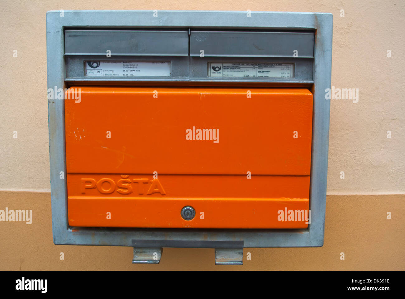 Postal letter box Prague Czech Republic Europe Stock Photo 63382522