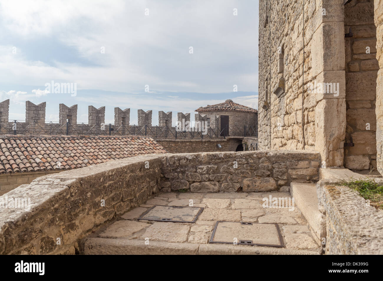 Fortress on the hill Monte Titano, San Marino Stock Photo