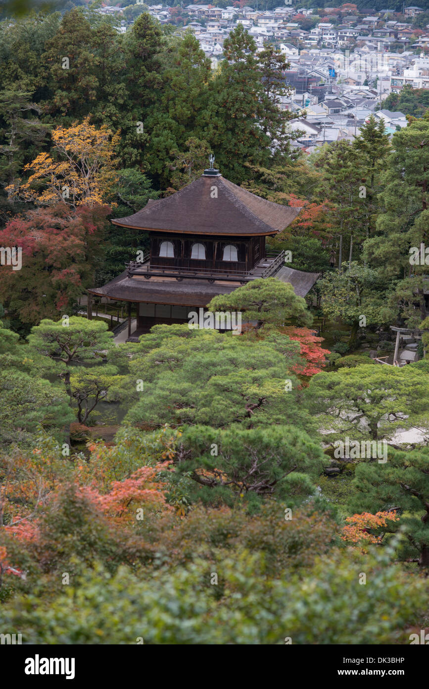 The two story Kannon-den at the Ginkakuji Temple (also called as Jishoji Temple) stands in Kyoto, Japan on 12 November 2013. Stock Photo