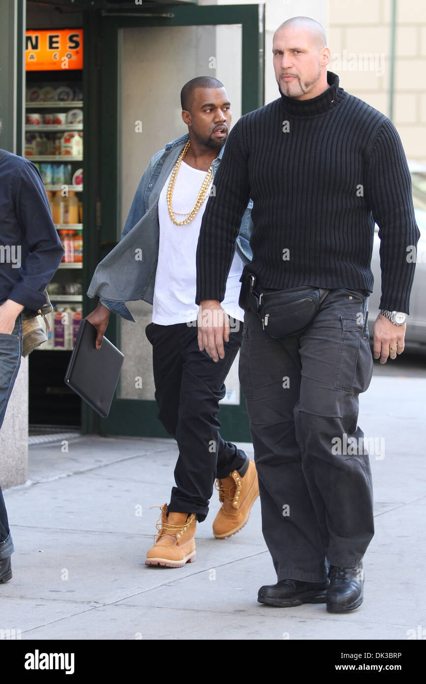 Kanye West departs his apartment and heads to a business meeting in  Manhattan New York City USA - 06.04.12 Stock Photo - Alamy