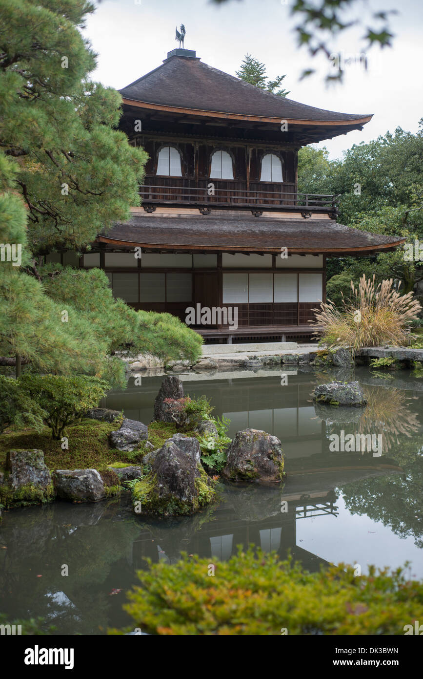 The two story Kannon-den at the Ginkakuji Temple (also called as Jishoji Temple) stands in Kyoto, Japan on 12 November 2013. Stock Photo
