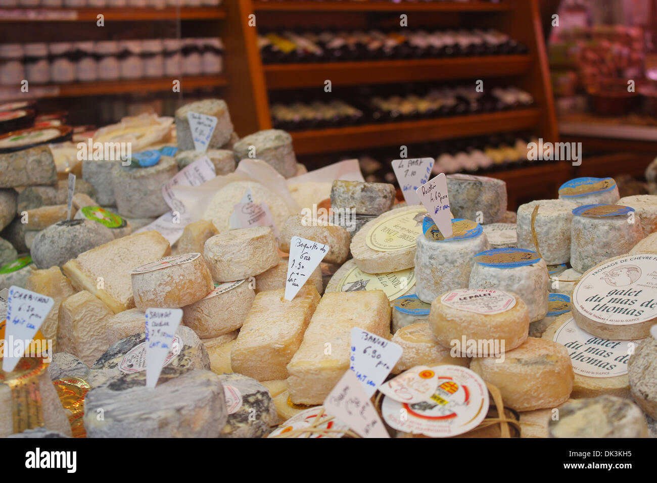 Wine and Cheese Shop French Wine and Cheese Shop in Paris Stock Photo