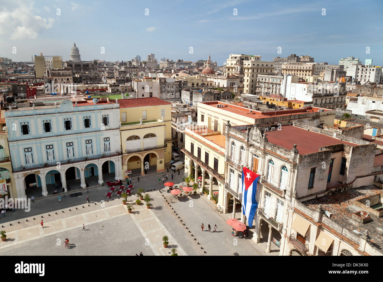Havana, Cuba city skyline, overlooking the Plaza Vieja, Havana Cuba, caribbean Stock Photo