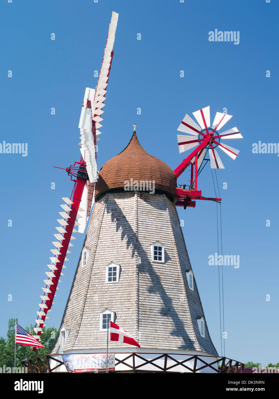 Elkhorn, Iowa's historic, rebuilt Danish windmill. The Museum of Danish