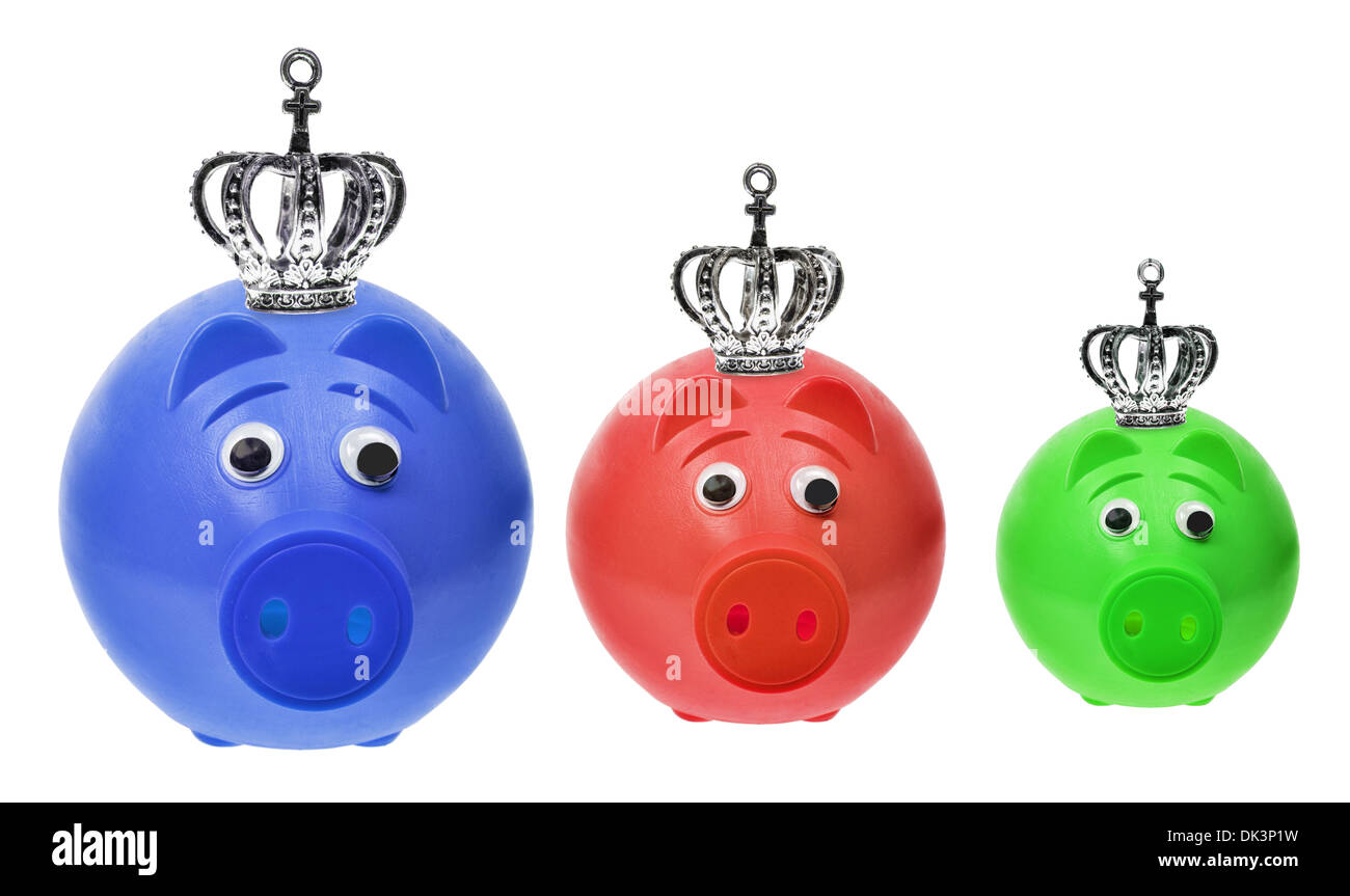 Piggy Banks with Crowns Stock Photo Alamy