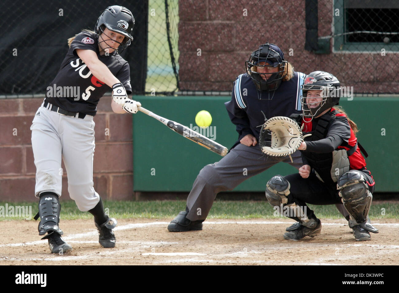 Mar. 12, 2011 - Edwardsville, Illinois, U.S - SIUE's Megan Murphy (5) at bat during a game between Southern Illinois University Edwardsville (SIUE) and Southeast Missouri State University (SEMO) at Cougar Stadium on the campus of the Southern Illinois University Edwardsville in Edwardsville, Illinois.  SEMO defeated SIUE 11 to 4 after nine innings. (Credit Image: © Scott Kane/South Stock Photo