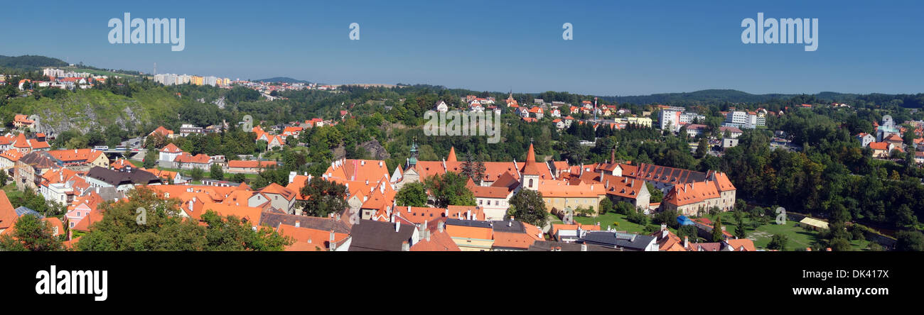 Panoramic view of Cesky Krumlov,Prague, Czech Stock Photo