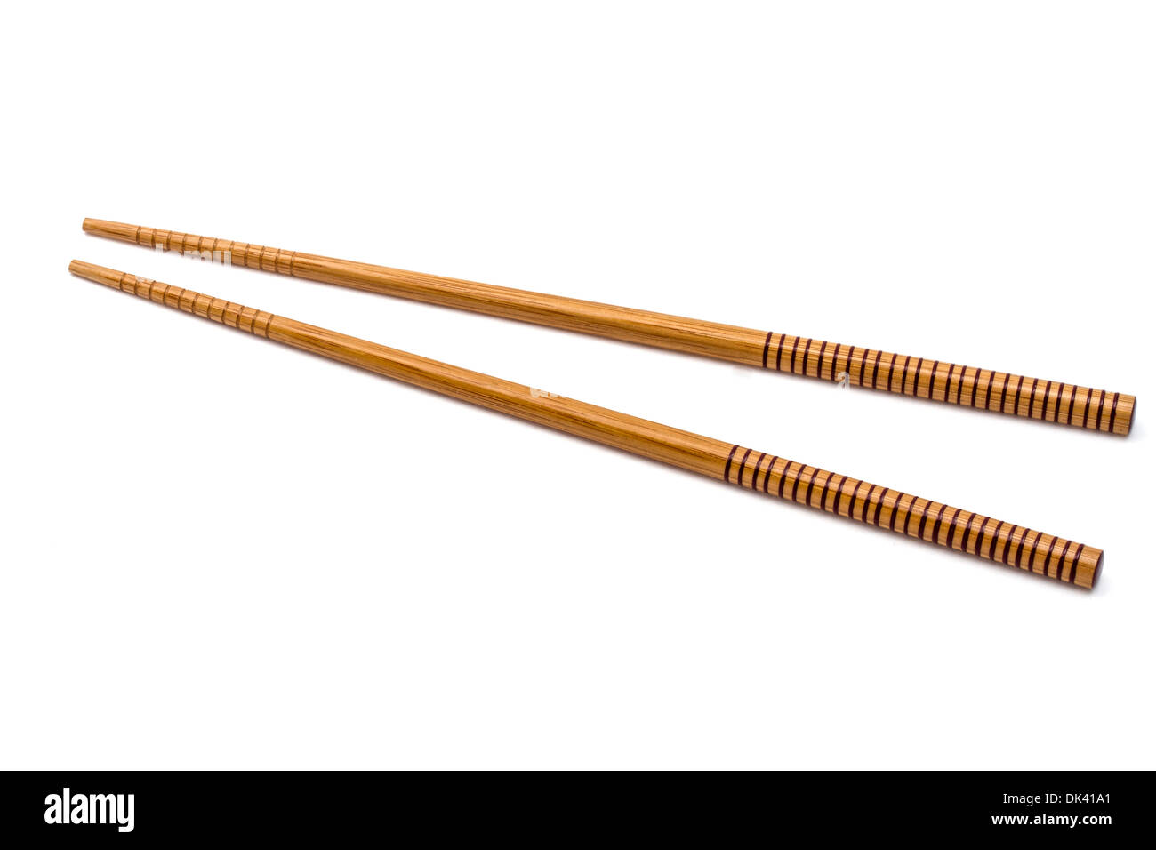 Wood chopsticks isolated on white background Stock Photo