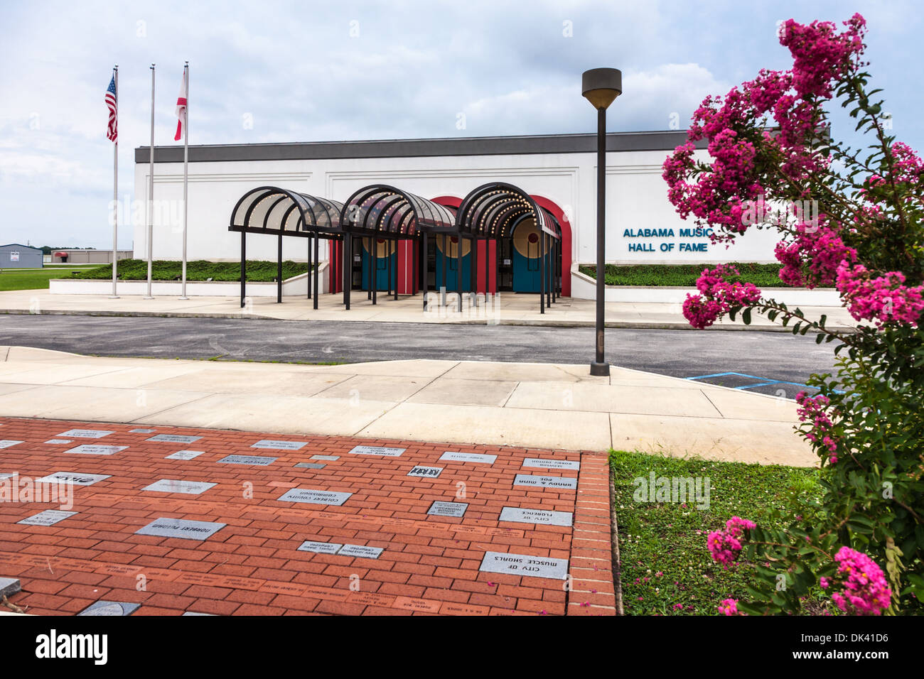 Alabama Music Hall of Fame in Tuscumbia, AL showcases the work of Alabamians that have made an impact on the music industry. Stock Photo