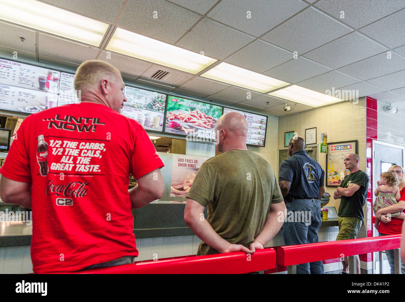 Customers in line to order fast food in a Burger King restaurant Stock Photo Alamy