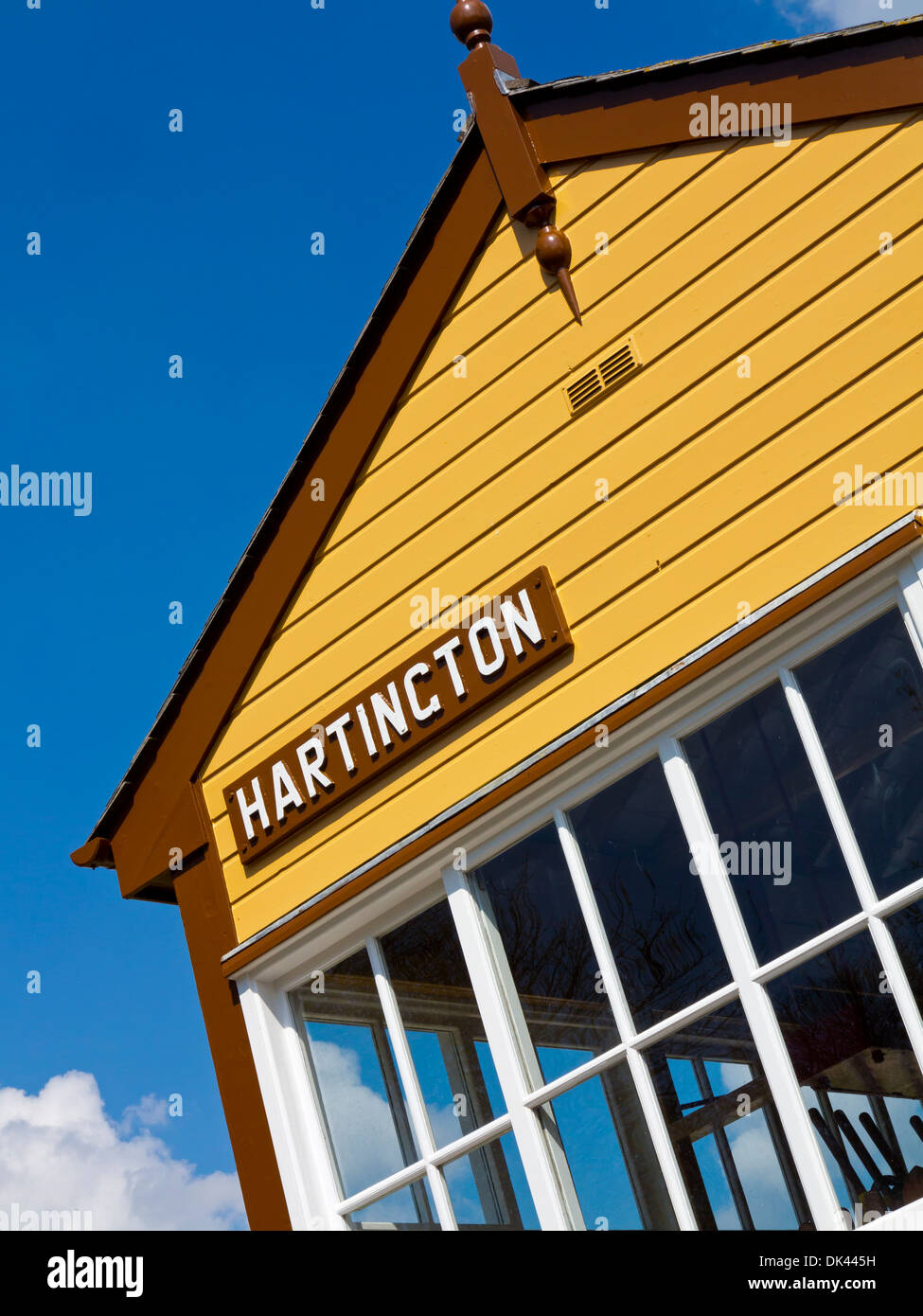 Hartington Signal Box on the Tissington Trail a disused railway line now long distance trail in the Peak District Derbyshire UK Stock Photo