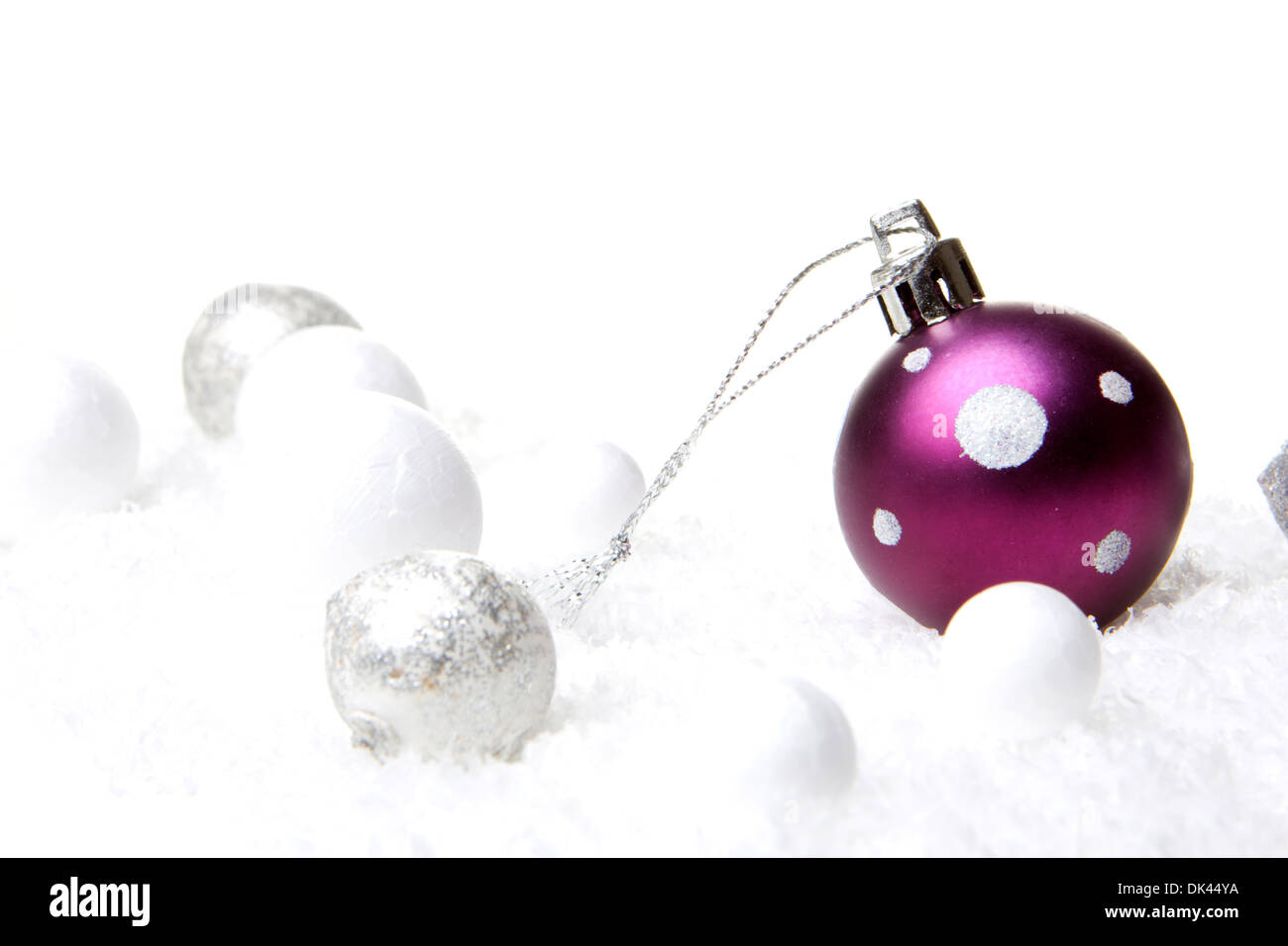 christmas, decoration with christmas bauble purple Stock Photo