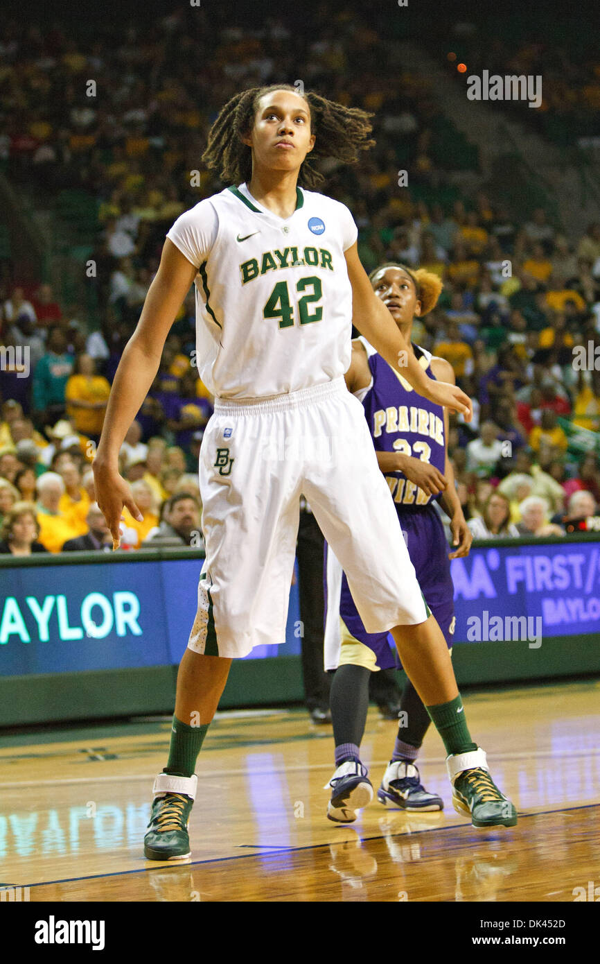 Mar 20 2011 Waco Texas Us Baylor Bears Post Brittney Griner 42 Towers Over Her Opponent During The Opening Round Of The Ncaa Division 1 Women S Basketball Championship At The