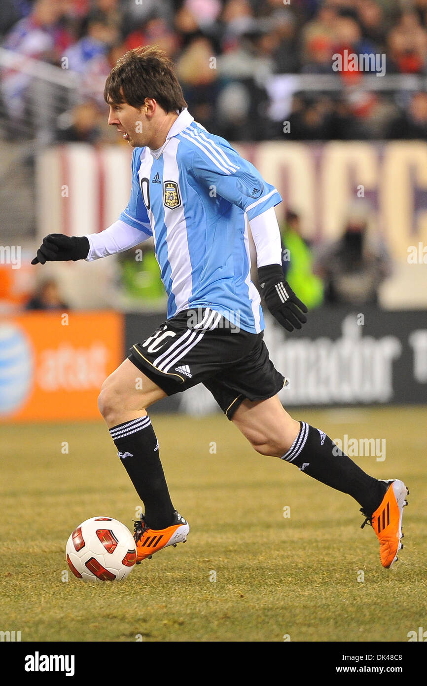 Mar. 26, 2011 - East Rutherford, New Jersey, U.S - Team Argentina forward  Lionel Messi (10) in FIFA international friendly soccer action at The New  Meadowlands Stadium in East Rutherford New Jersey