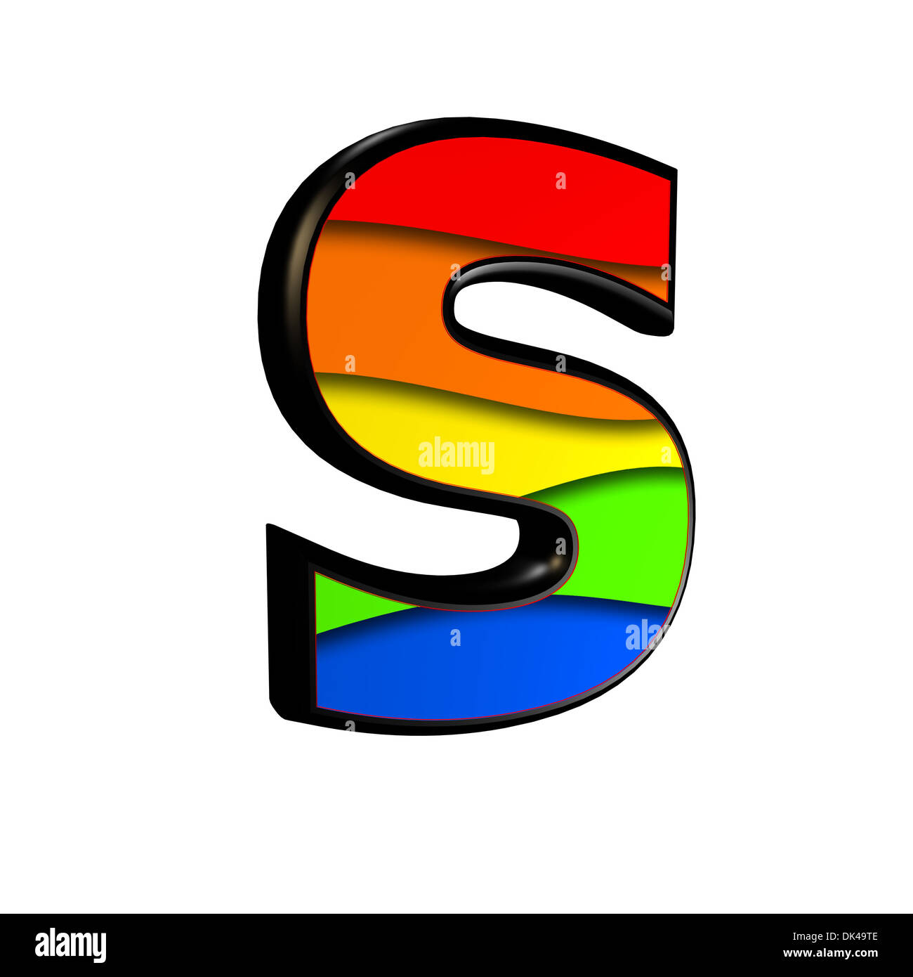 letter with rainbow texture - S Stock Photo