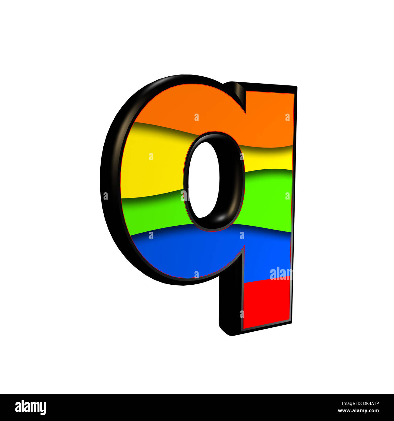 letter with rainbow texture - Q Stock Photo
