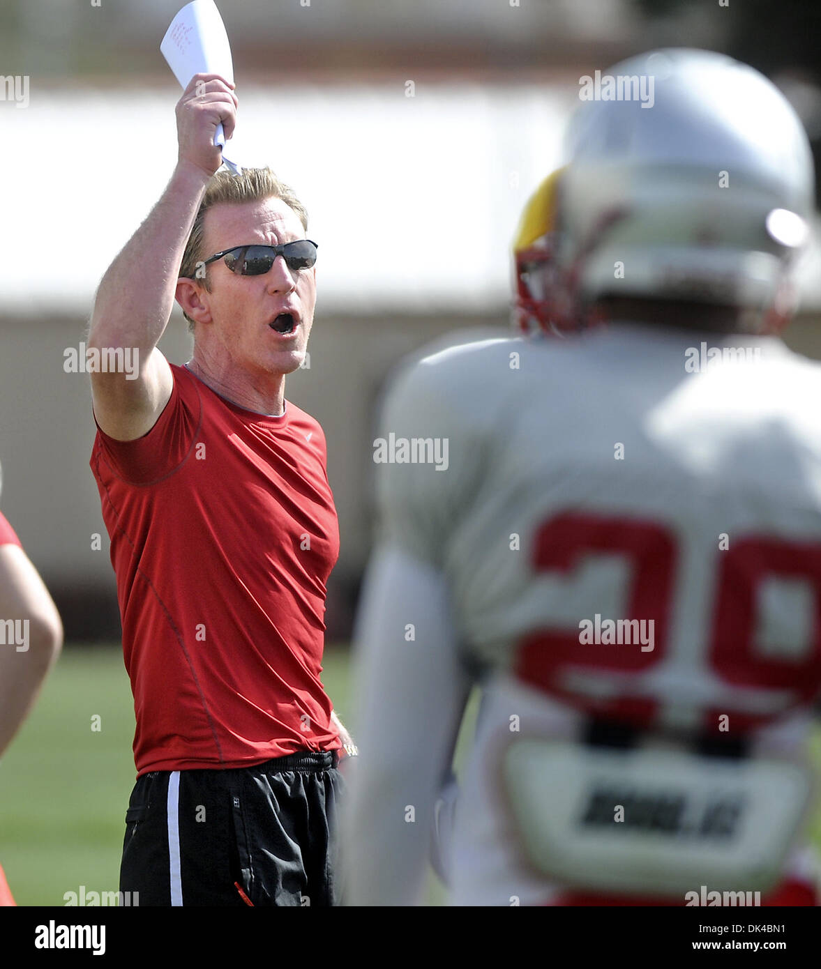 Mar. 30, 2011 - Rio Rancho, NM, U.S. - UNM's new defensive-backs  coach Mike Woodford.Wednesday, March, 30. 2011. (Credit Image: © Jim Thompson/Albuquerque Journal/ZUMAPRESS.com) Stock Photo