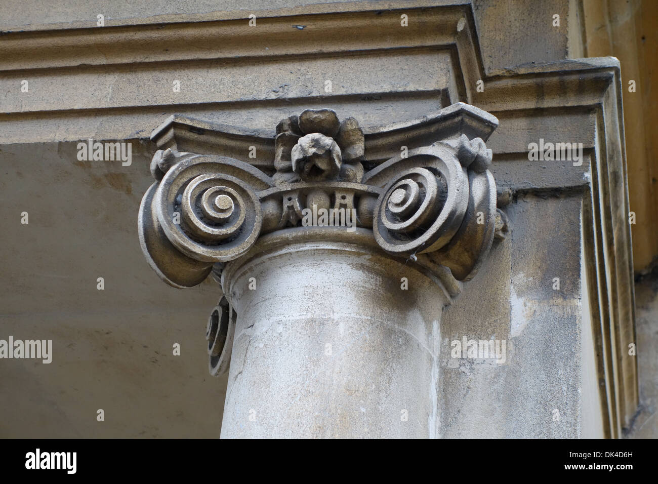 Ornate stone carving entrance to house in Brock Street, Bath Stock Photo