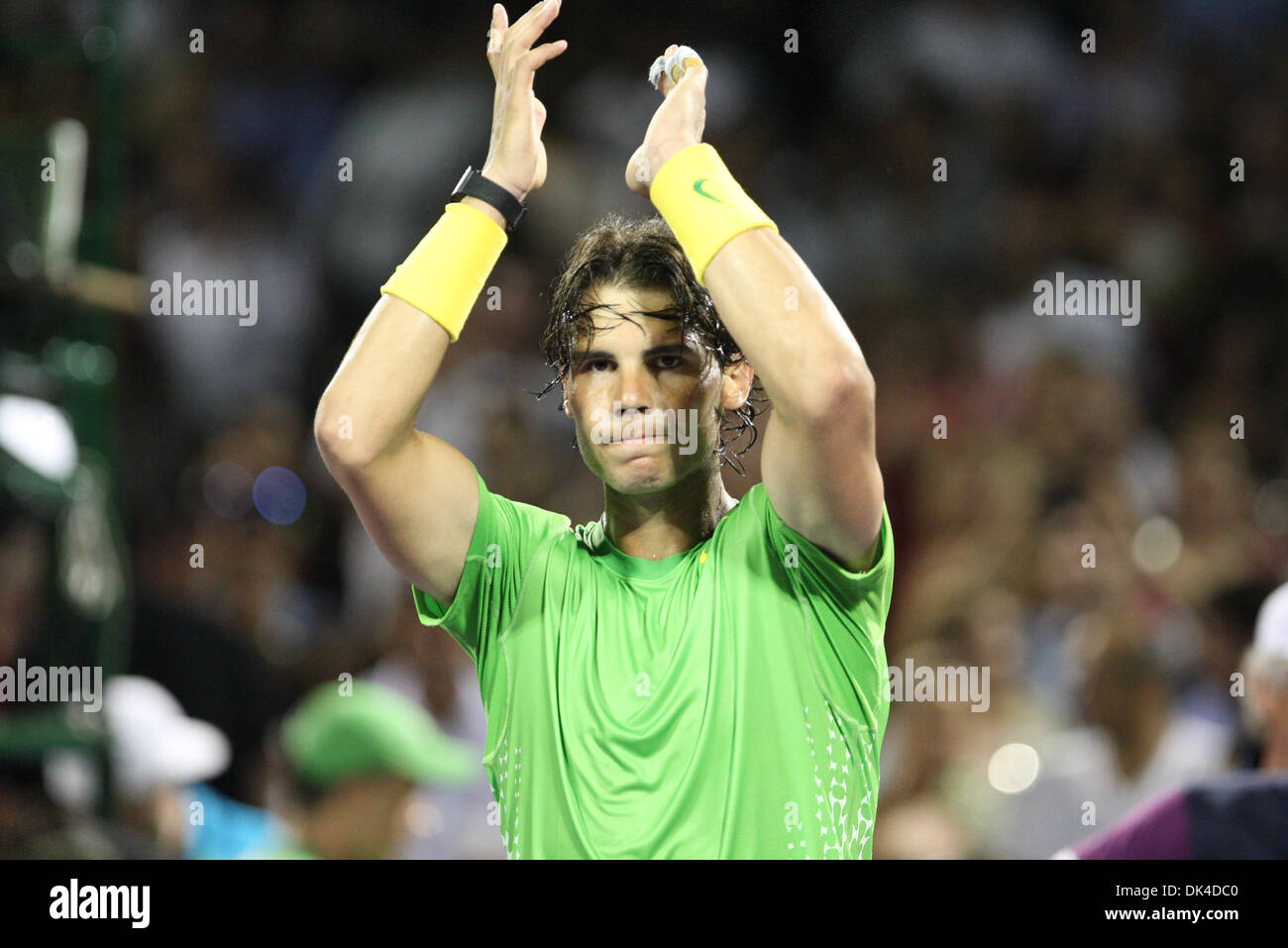 Apr. 1, 2011 - Kay Biscayne, Florida, U.S - No.1 seed Rafael Nadal (ESP) won the men's Semi-Finals match of the 2011 Sony Ericsson Open at Crandon Park Tennis Center in Key Biscayne, Florida. Rafael Nadal won with score of 6-3, 6-2. (Credit Image: © Luis Blanco/Southcreek Global/ZUMApress.com) Stock Photo