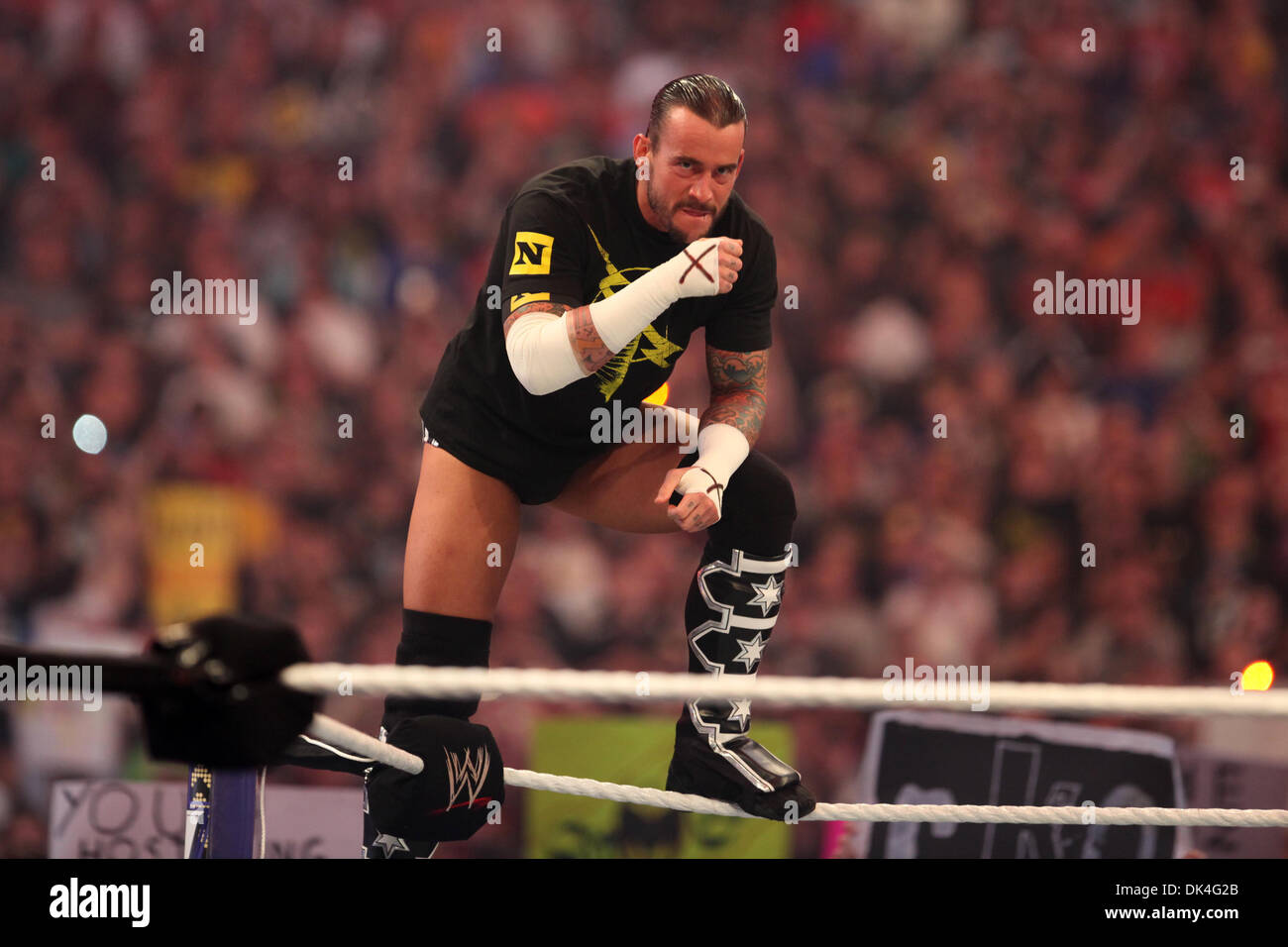 Apr 03, 2011 - Atlanta, Georgia, U.S. - CM PUNK poses, taunting