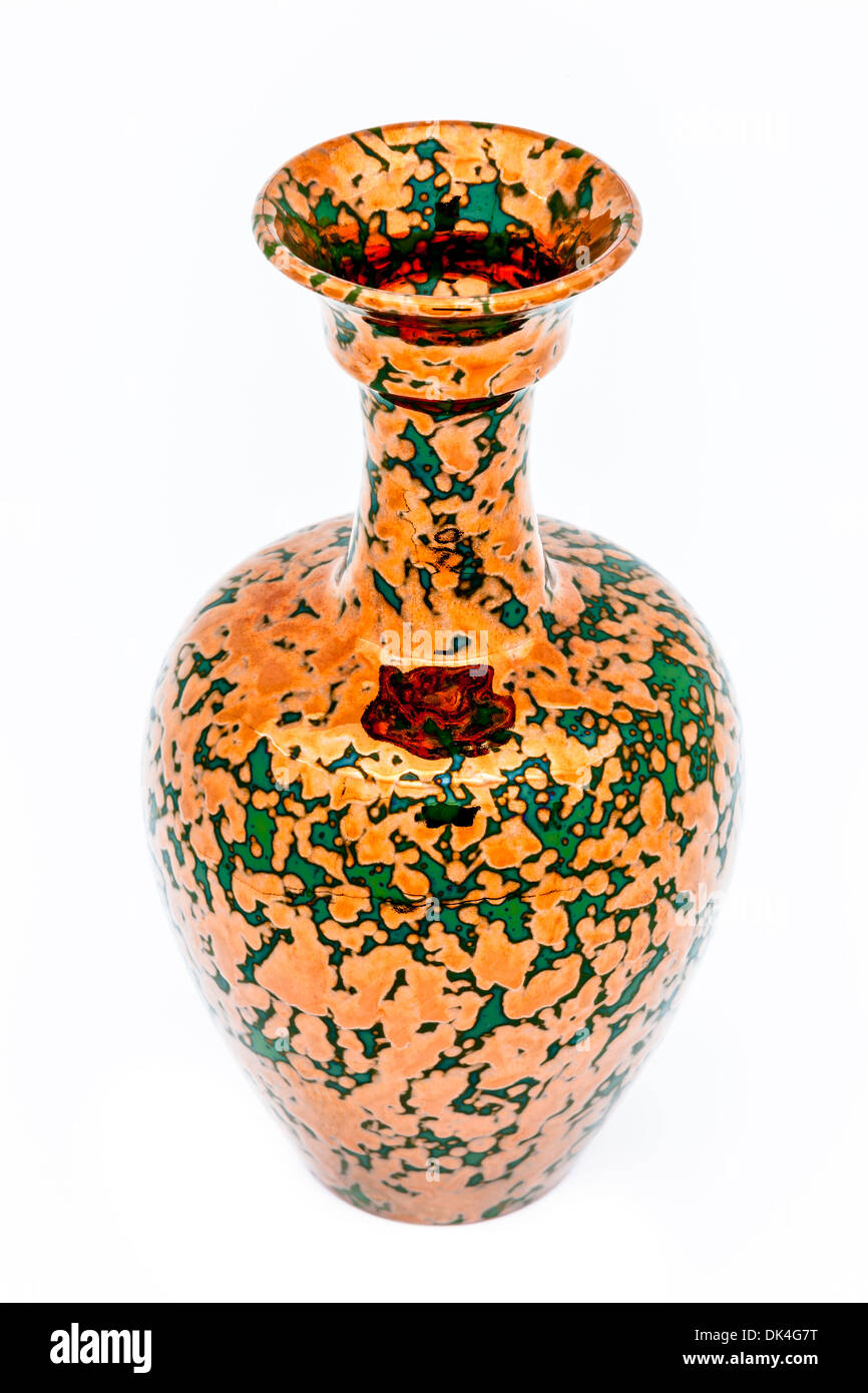 Vase of metallic aspect on a white background Stock Photo