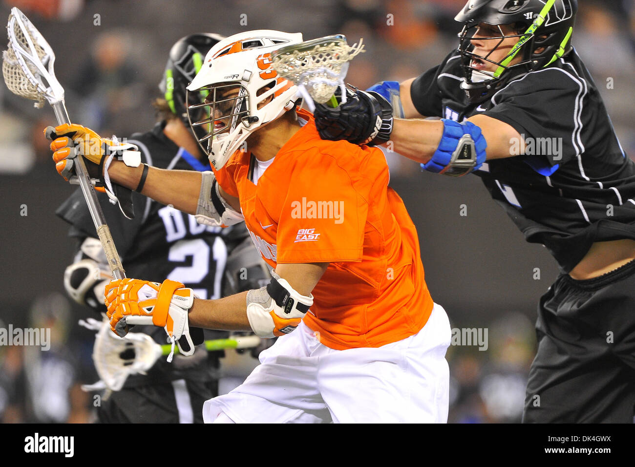 Apr. 3, 2011 - East Rutherford, New Jersey, U.S - Syracuse Orangeman in action during the Konica Minolta Big City Classic at The New Meadowlands Stadium in East Rutherford New Jersey Syracuse defeats Duke 13 to 11 (Credit Image: © Brooks Von Arx/Southcreek Global/ZUMAPRESS.com) Stock Photo
