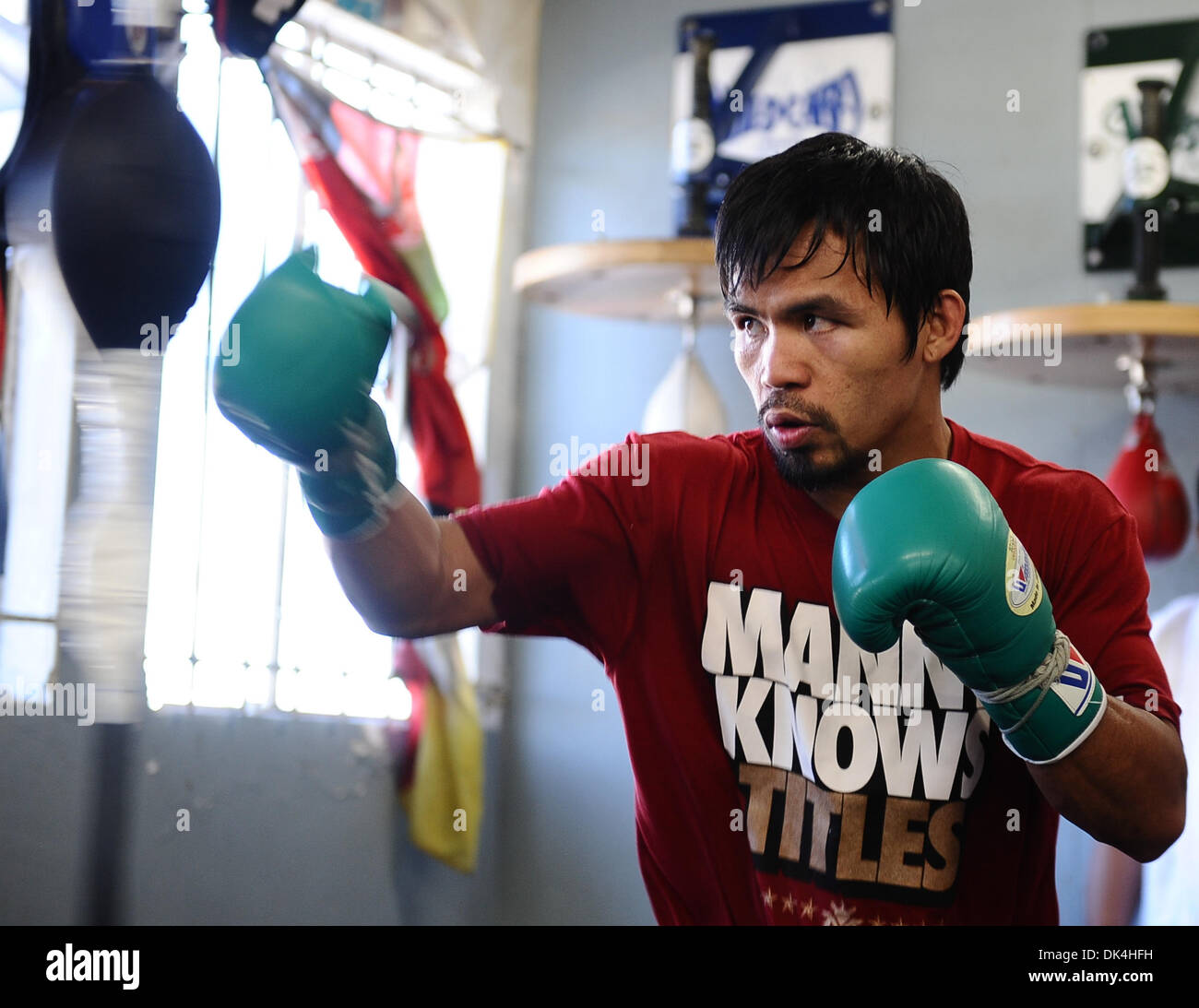 April 4,2011- Hollywood, California, USA.Manny Pacquiao started his ...