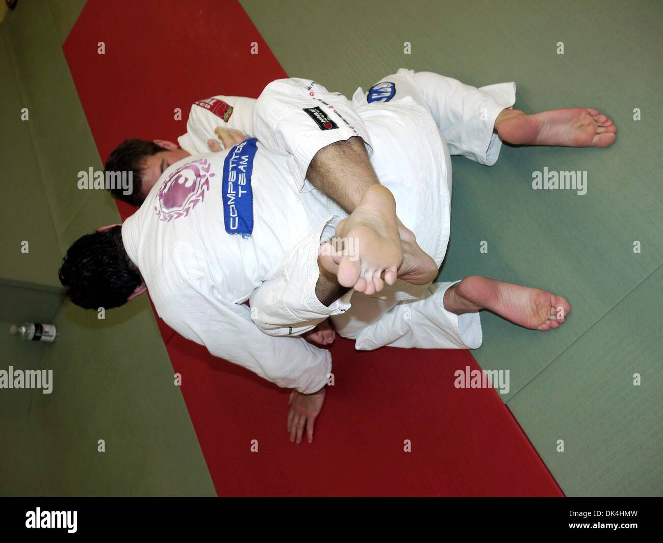 Apr. 5, 2011 - New York, New York, U.S. - Teimoc Johnston-Ono teaches judo at New York Jiu Jitsu. (Credit Image: © John Marshall Mantel/ZUMAPRESS.com) Stock Photo