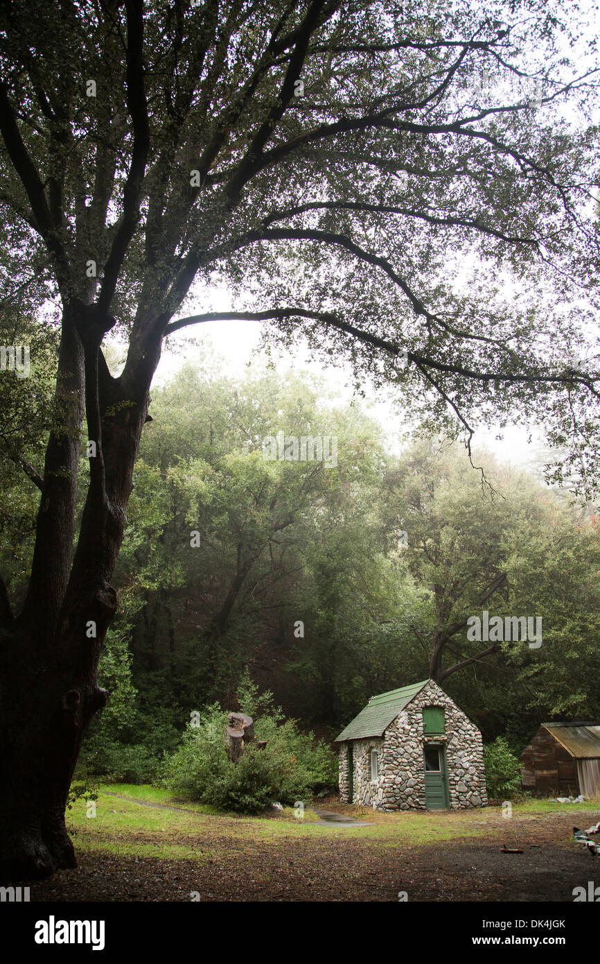 Small Stone Cabin In The Middle Of The Woods Stock Photo 63411955