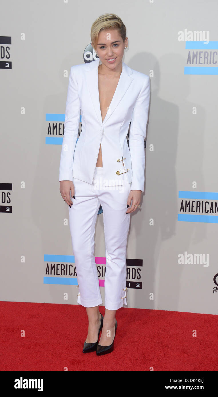 Miley Cyrus arrives at the American Music Awards, Los Angeles, America - 24 Nov 2013 Stock Photo