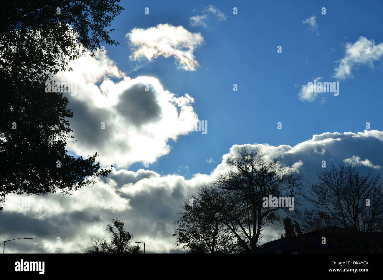 blue sky white clouds skyscape Stock Photo