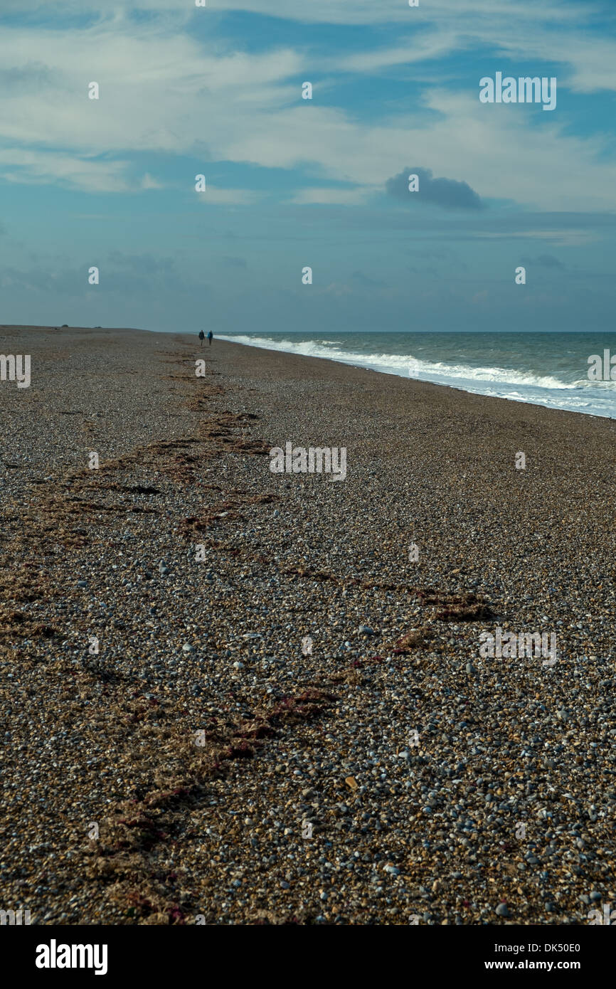View of Cley beach, Norfolk, Stock Photo