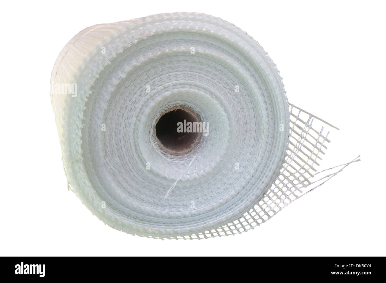 Fiberglass self-adhesive mesh tape isolated on white Stock Photo