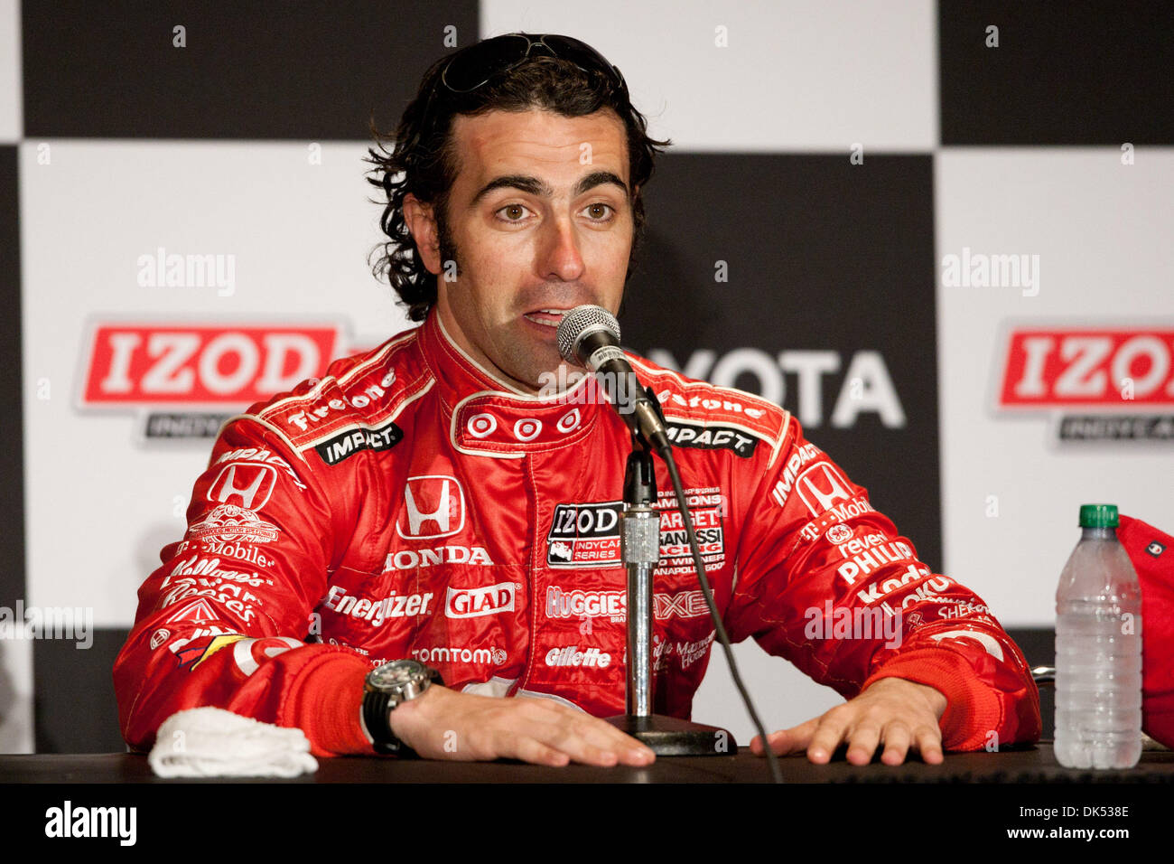 Apr. 17, 2011 - Long Beach, California, U.S - Dario Franchitti driver of the #10 Target Chip Ganassi Racing Dallara Honda answers questions during the post race press confrence of the IndyCar Series 37th annual Toyota Grand Prix of Long Beach. (Credit Image: © Brandon Parry/Southcreek Global/ZUMAPRESS.com) Stock Photo