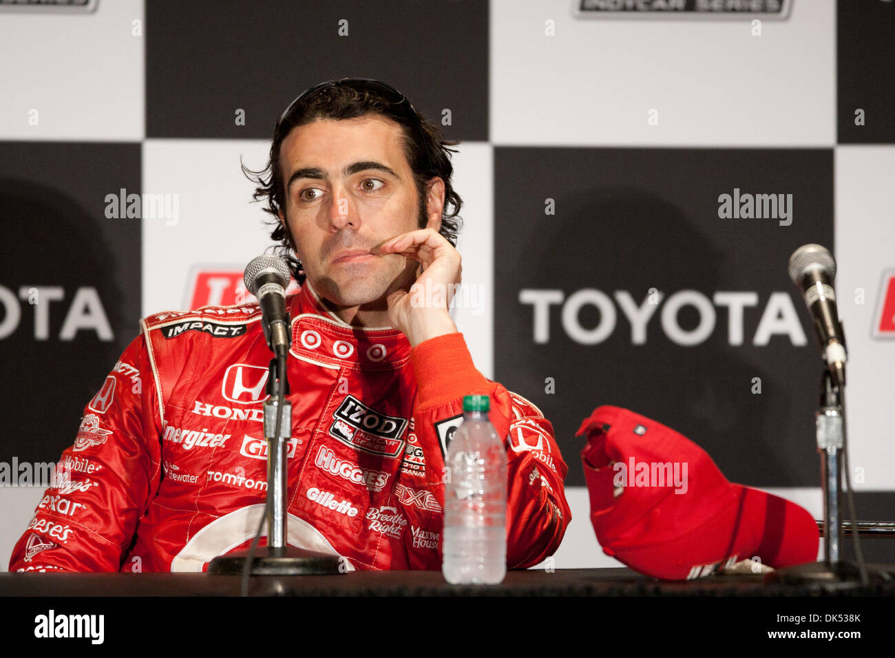 Apr. 17, 2011 - Long Beach, California, U.S - Dario Franchitti driver of the #10 Target Chip Ganassi Racing Dallara Honda answers questions during the post race press confrence of the IndyCar Series 37th annual Toyota Grand Prix of Long Beach. (Credit Image: © Brandon Parry/Southcreek Global/ZUMAPRESS.com) Stock Photo