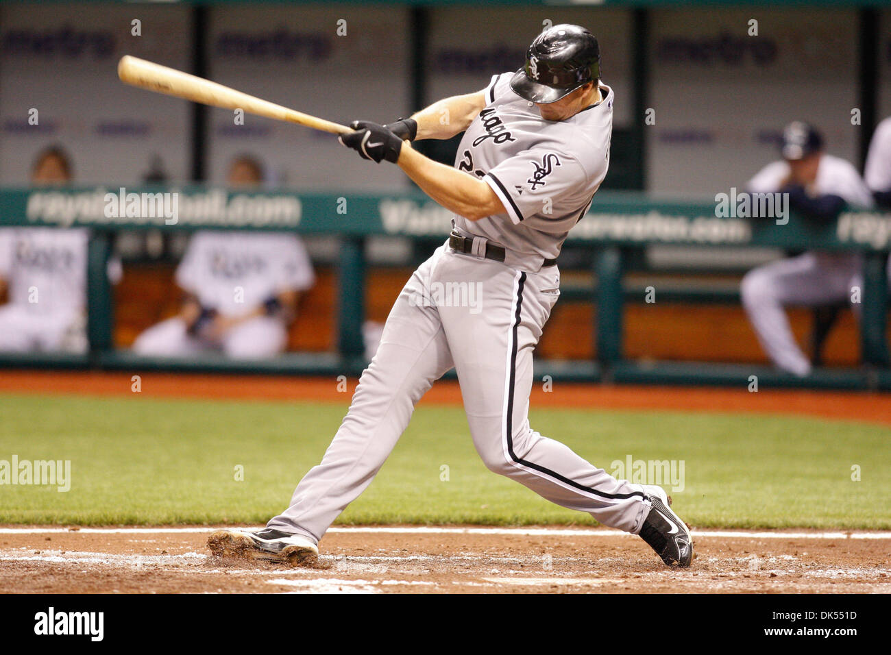 Chicago White Sox third baseman Ryan Goins (17) hold onto the ball