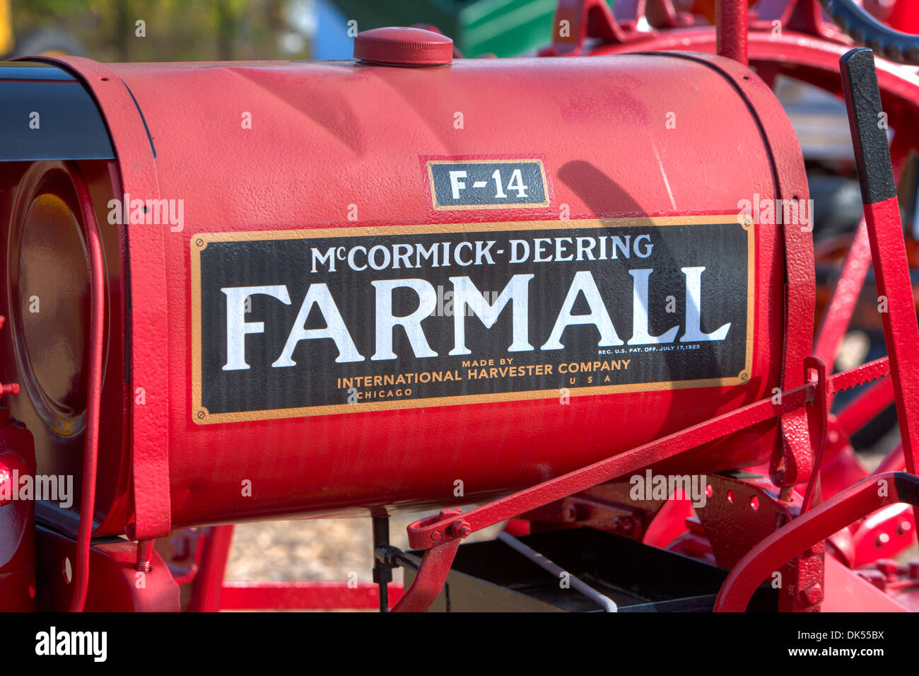 A 1938 International Harvester McCormick-Deering Farmall F-14 tractor. Stock Photo