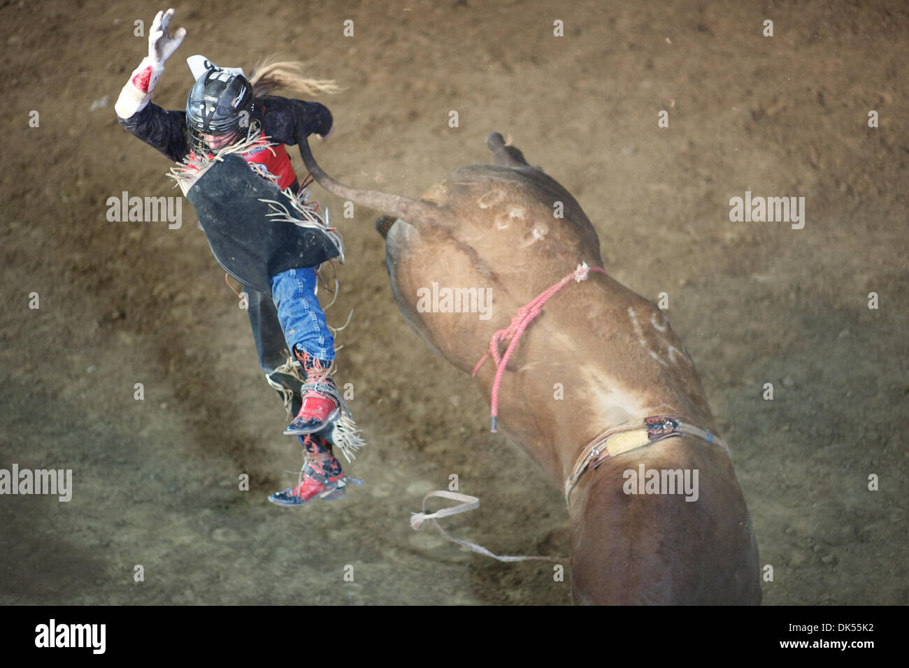 Apr. 22, 2011 - Clovis, California, U.S - BOBBY WELSH gets bucked off ...
