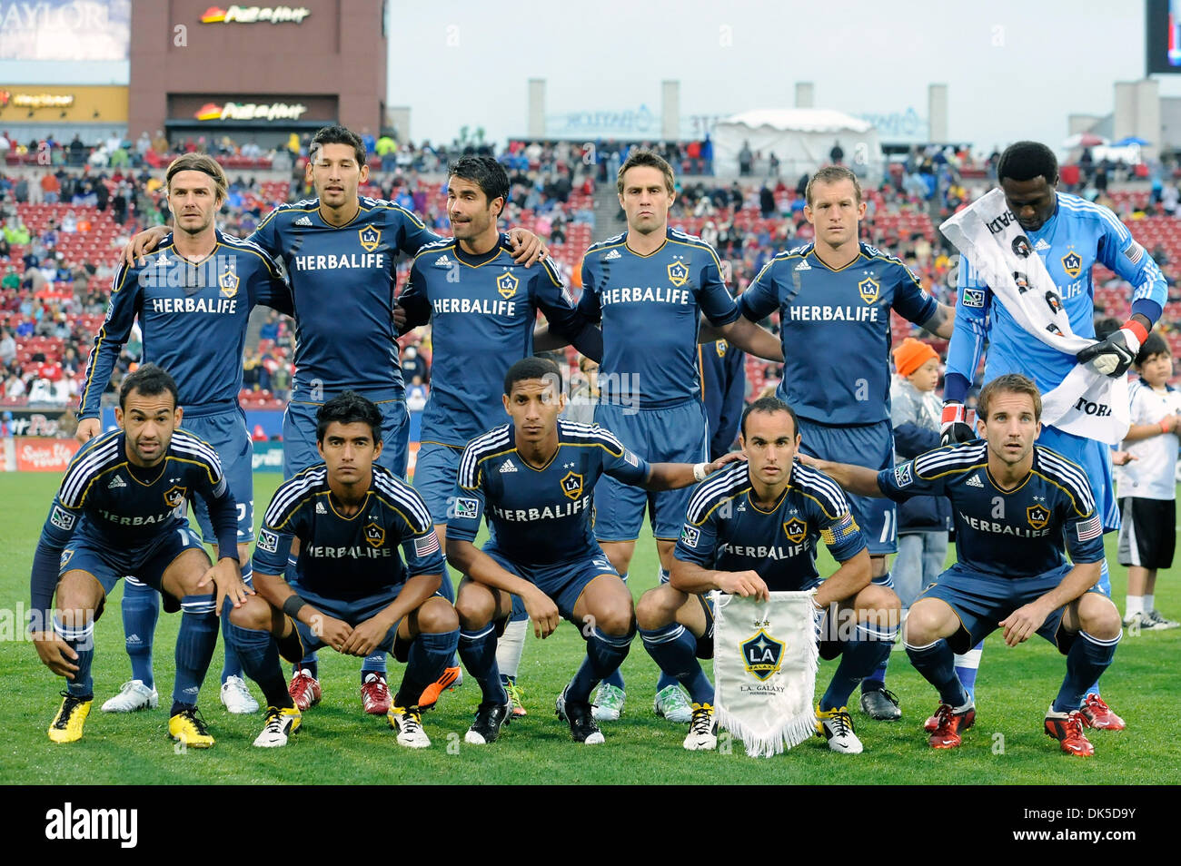May 1, 2011 - Frisco, Texas, U.S - LA Galaxy team photo prior to kick off as the LA Galaxy faces off against rival FC Dallas at the Pizza Hut Park in Frisco, Texas.  FC Dallas tops the LA Galaxy in a rain soaked match, 2-1. (Credit Image: © Steven Leija/Southcreek Global/ZUMAPRESS.com) Stock Photo