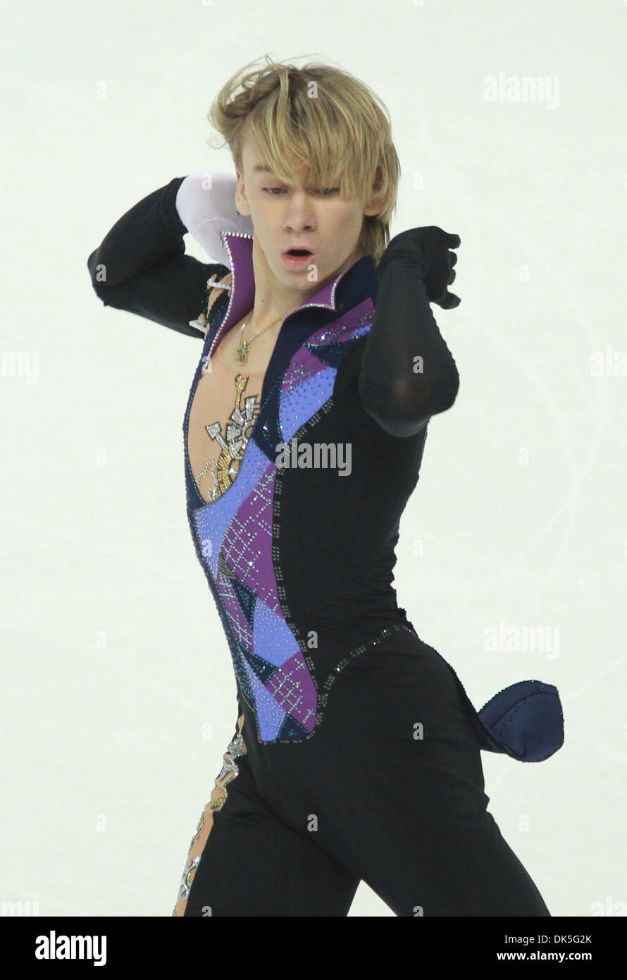 Apr 28, 2011 - Moscow, Russia - Russian skater ARTUR GACHINSKI (ARTHUR GACHINSKY) performing at the MegaSport arena in Moscow during the ISU World Figure Skating Championship 2011. (Credit Image: © Nata Nechaeva/PhotoXpress/ZUMAPRESS.com) Stock Photo