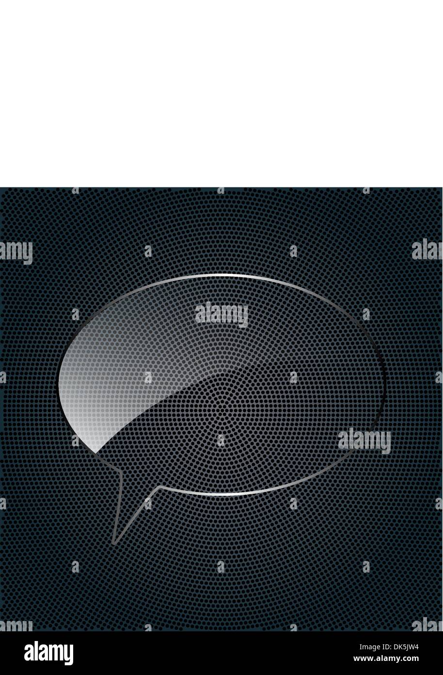 Abstract glass speech bubble  on a metal background Stock Vector