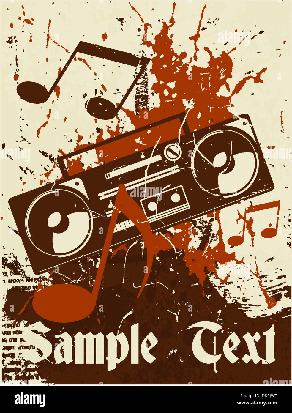 Musical background. Cassette recorder Stock Vector Image & Art - Alamy