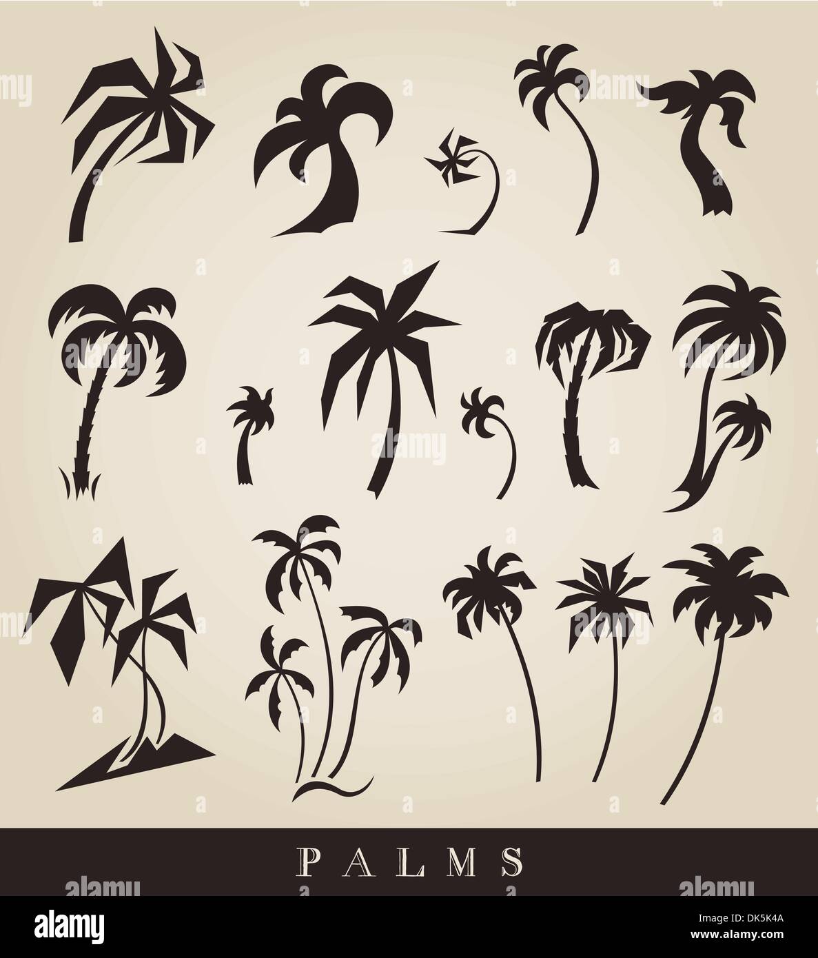 vector silhouettes of palm trees Stock Vector Image & Art - Alamy